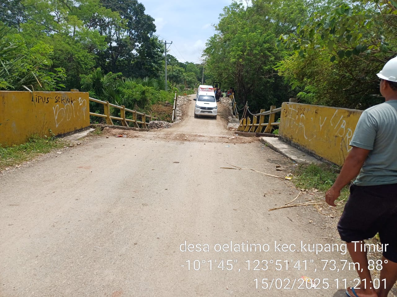 Foto : Inilah kondisi jembatan Nunpisa di Desa Oelatimo, Kecamatan Kupang Timur, Kabupaten Kupang. Foto : SK/JN