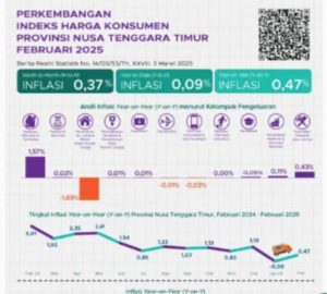 Februari 2025 Provinsi NTT Inflasi Year on Year Sebesar 0,47 Persen Dengan IHK 106,50